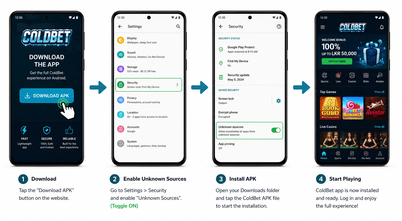 Coldbet Sri Lanka App Install Steps